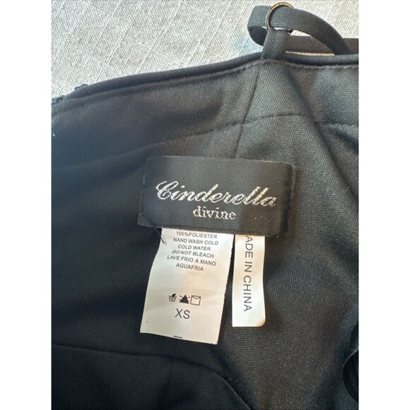 Cinderella Devine Sexy Black Sequin‎ Mini Dress  ( Altered Hem?) Size XS - Picture 3 of 9